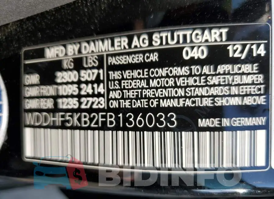 WDDHF5KB2FB136033 Photo# 12