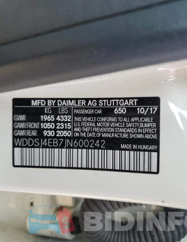 WDDSJ4EB7JN600242 Photo# 12