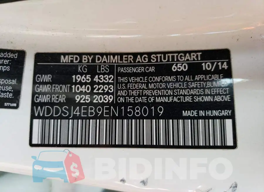 WDDSJ4EB9EN158019 Photo# 13