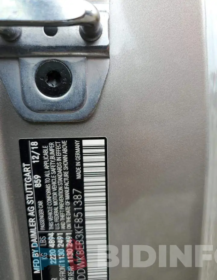 WDDWK8EB3KF851387 Photo# 12