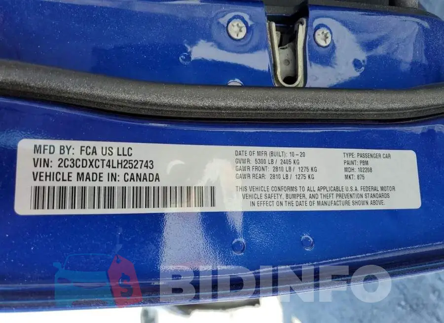 2C3CDXCT4LH252743 Photo# 13