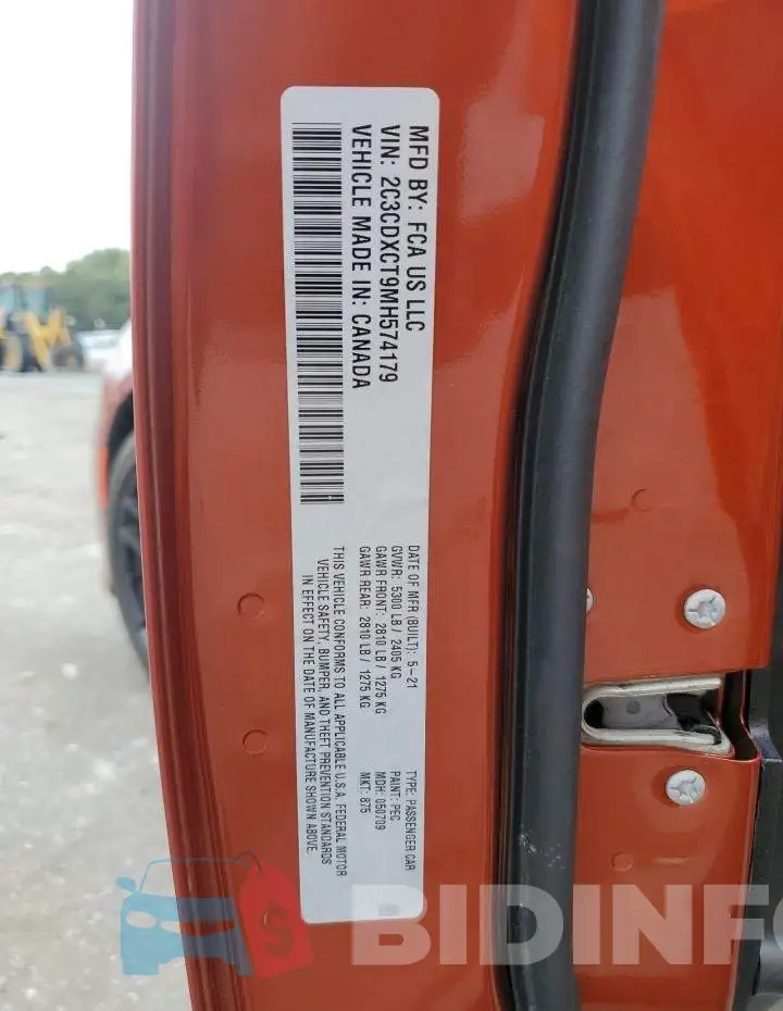 2C3CDXCT9MH574179 Photo# 12