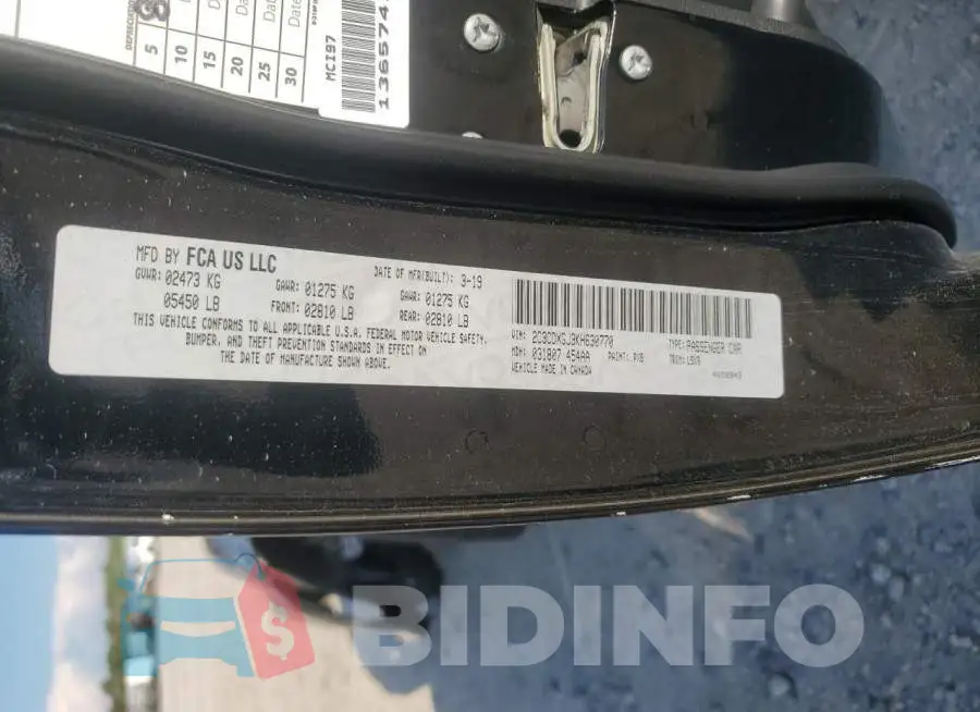 2C3CDXGJ3KH630770 Photo# 13