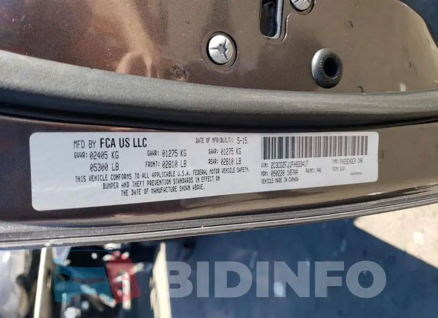 2C3CDZFJ1FH833417 Photo# 12