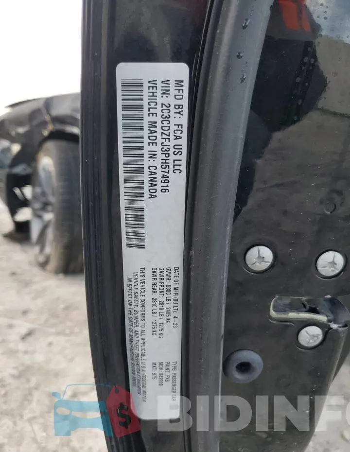 2C3CDZFJ3PH574916 Photo# 12