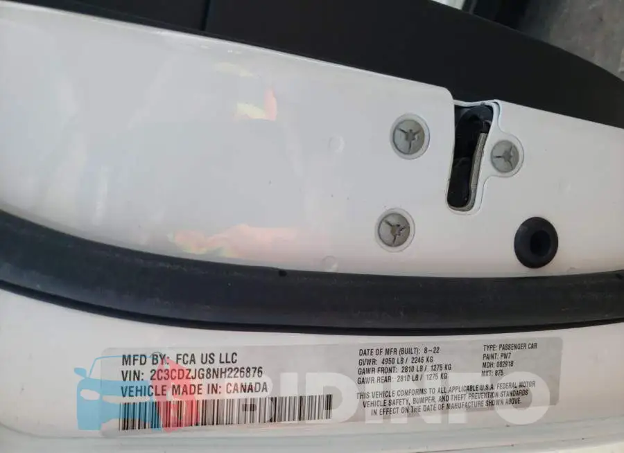 2C3CDZJG8NH226876 Photo# 12