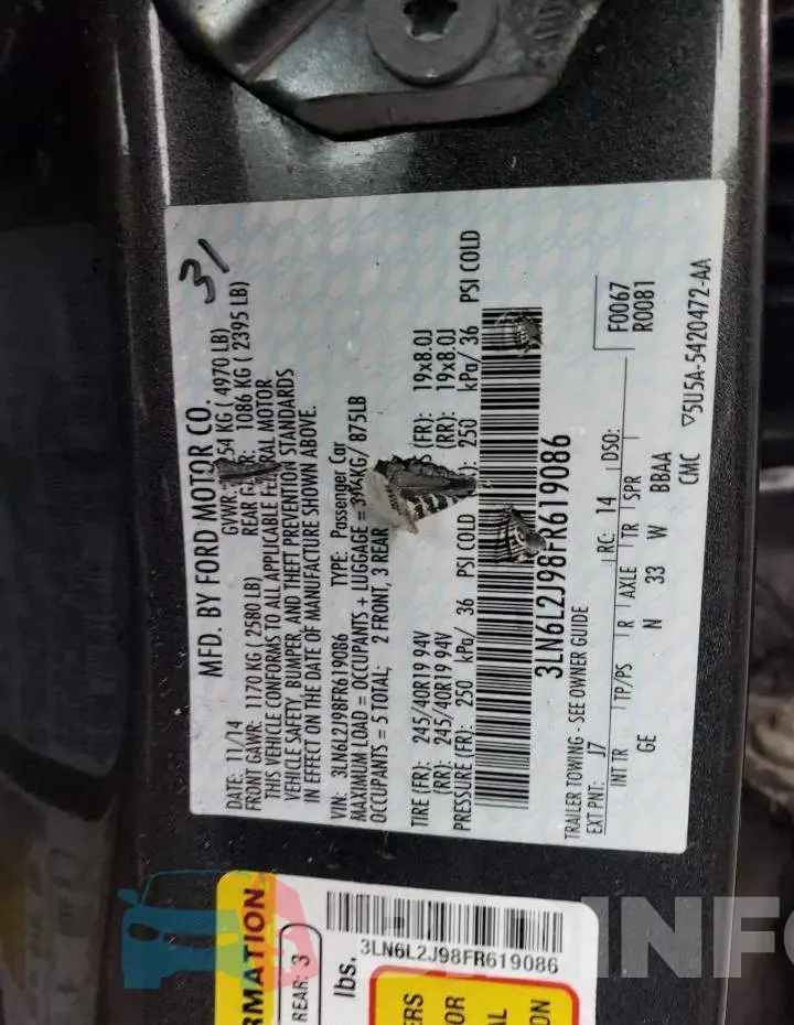 3LN6L2J98FR619086 Photo# 12