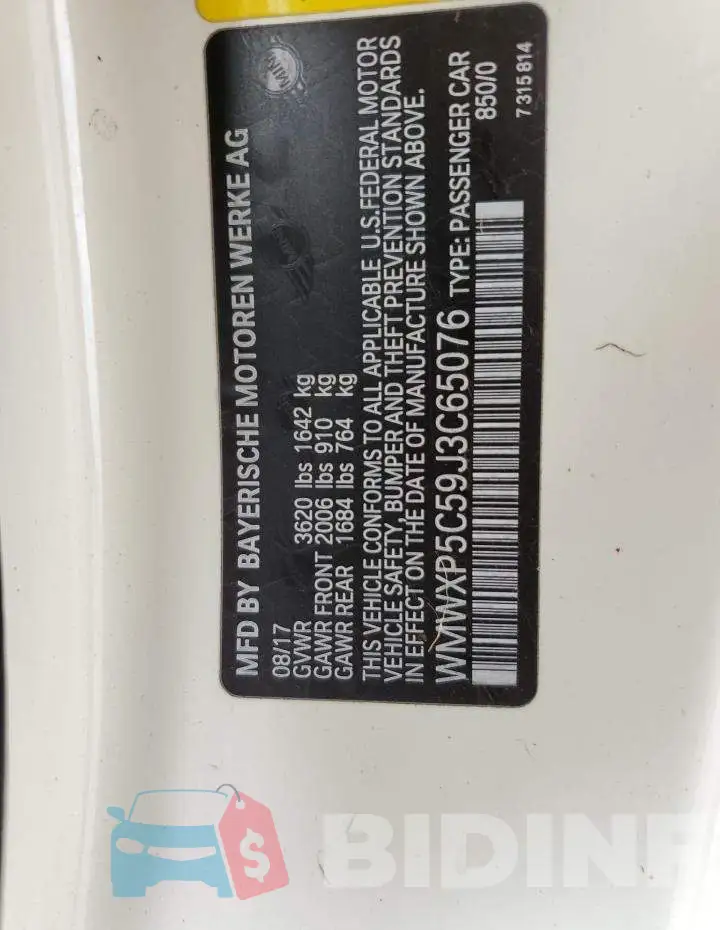 WMWXP5C59J3C65076 Photo# 12