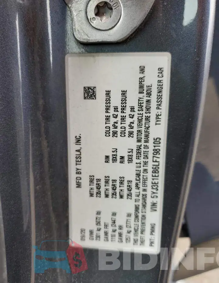 5YJ3E1EB6LF798105 Photo# 12