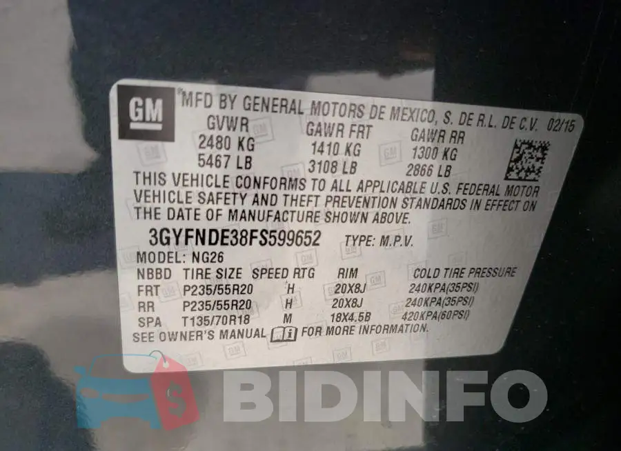 3GYFNDE38FS599652 Photo# 13