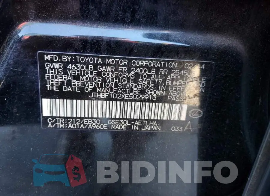 JTHBF1D2XE5029913 Photo# 13
