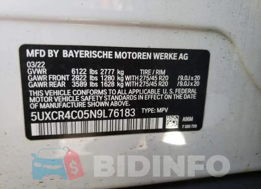 5UXCR4C05N9L76183 Photo# 13