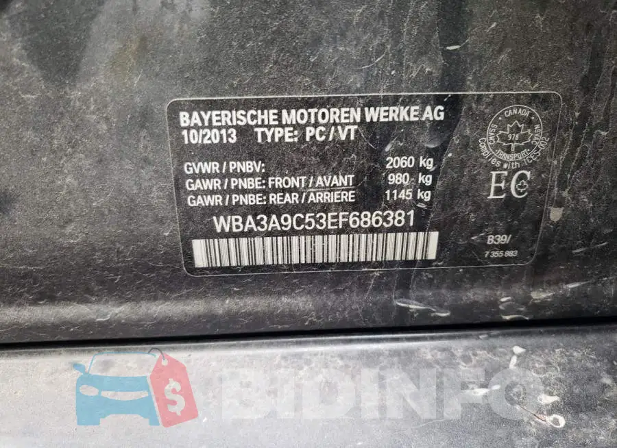 WBA3A9C53EF686381 Photo# 13