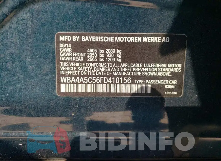 WBA4A5C56FD410156 Photo# 13