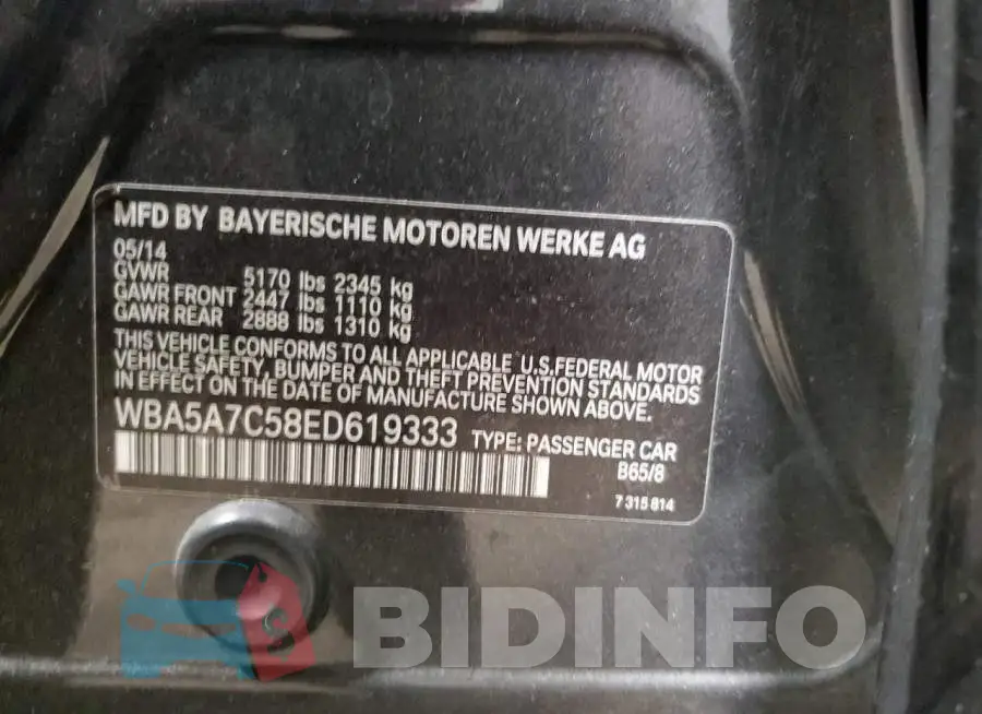 WBA5A7C58ED619333 Photo# 12