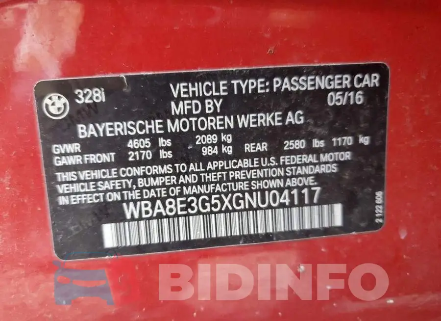 WBA8E3G5XGNU04117 Photo# 12