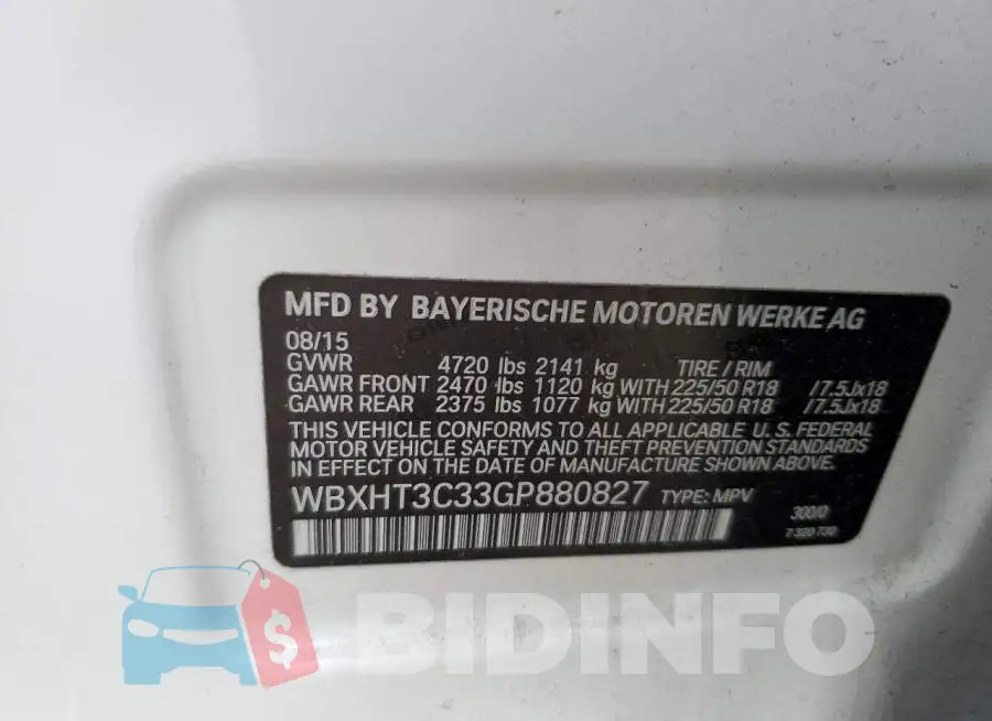 WBXHT3C33GP880827 Photo# 13