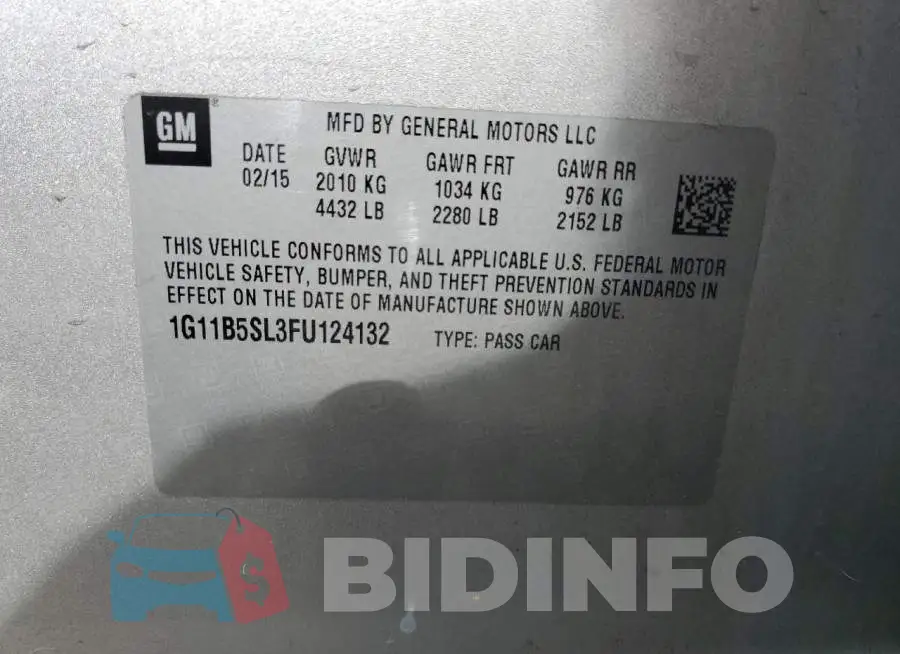 1G11B5SL3FU124132 Photo# 12