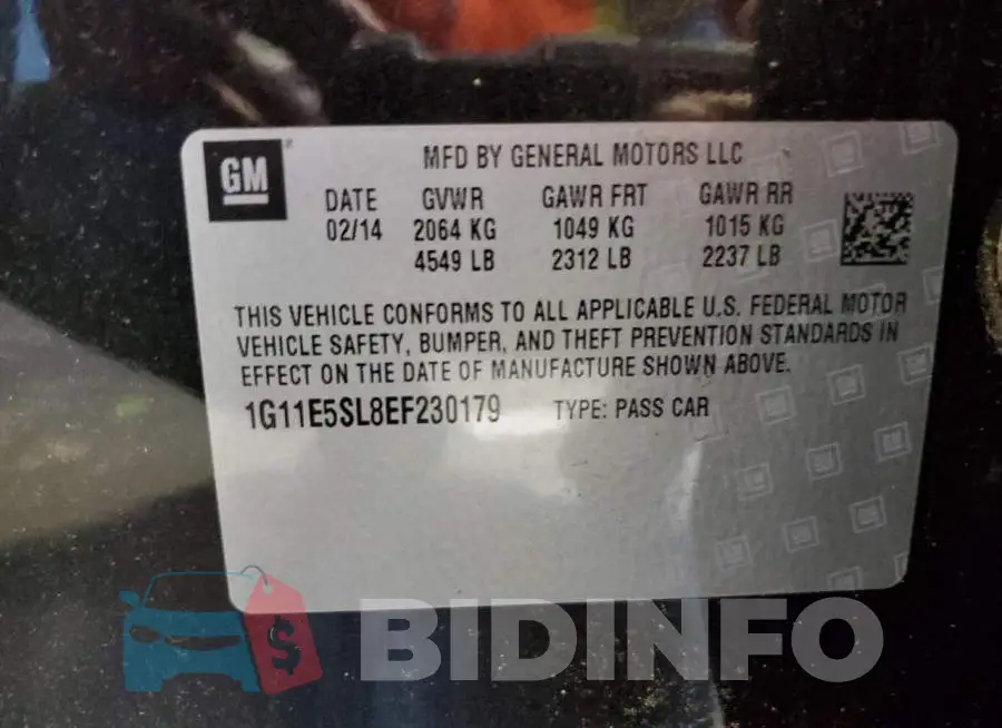 1G11E5SL8EF230179 Photo# 12