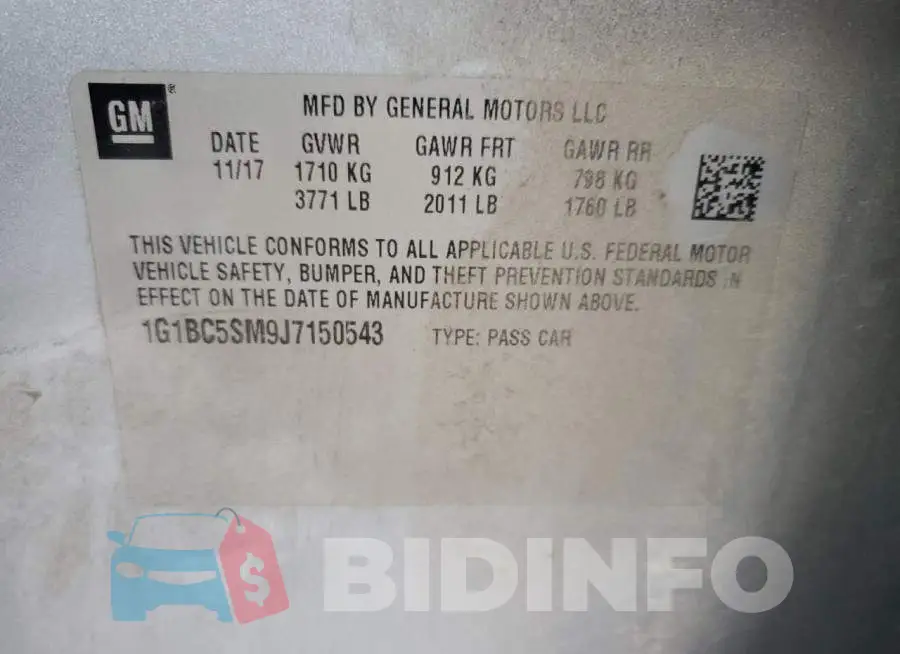 1G1BC5SM9J7150543 Photo# 13