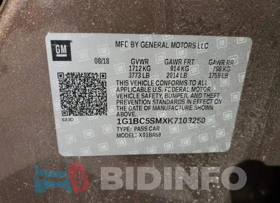 1G1BC5SMXK7103250 Photo# 12