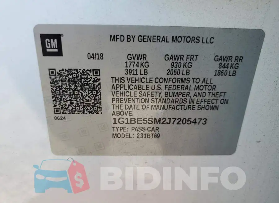 1G1BE5SM2J7205473 Photo# 12