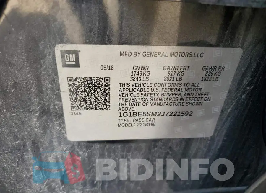 1G1BE5SM2J7221592 Photo# 12