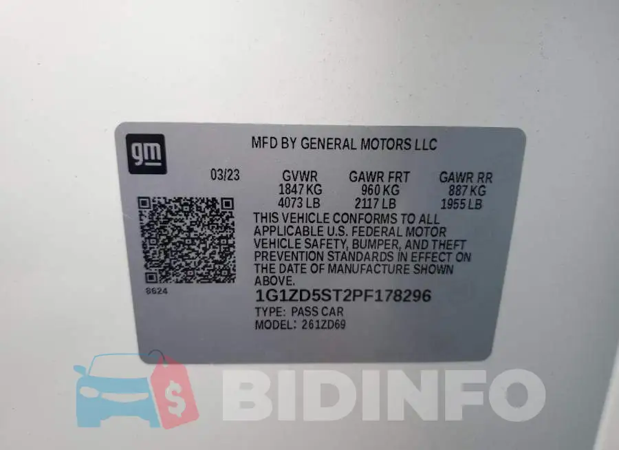 1G1ZD5ST2PF178296 Photo# 12