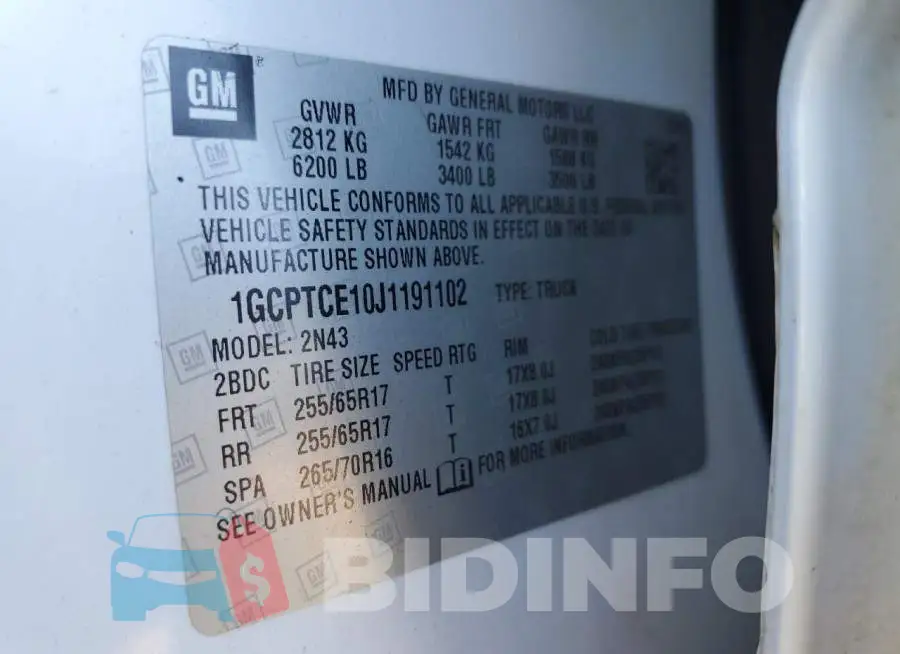 1GCPTCE10J1191102 Photo# 12