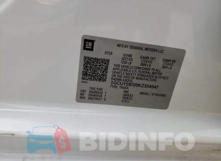 1GCUYDED0KZ104547 Photo# 12