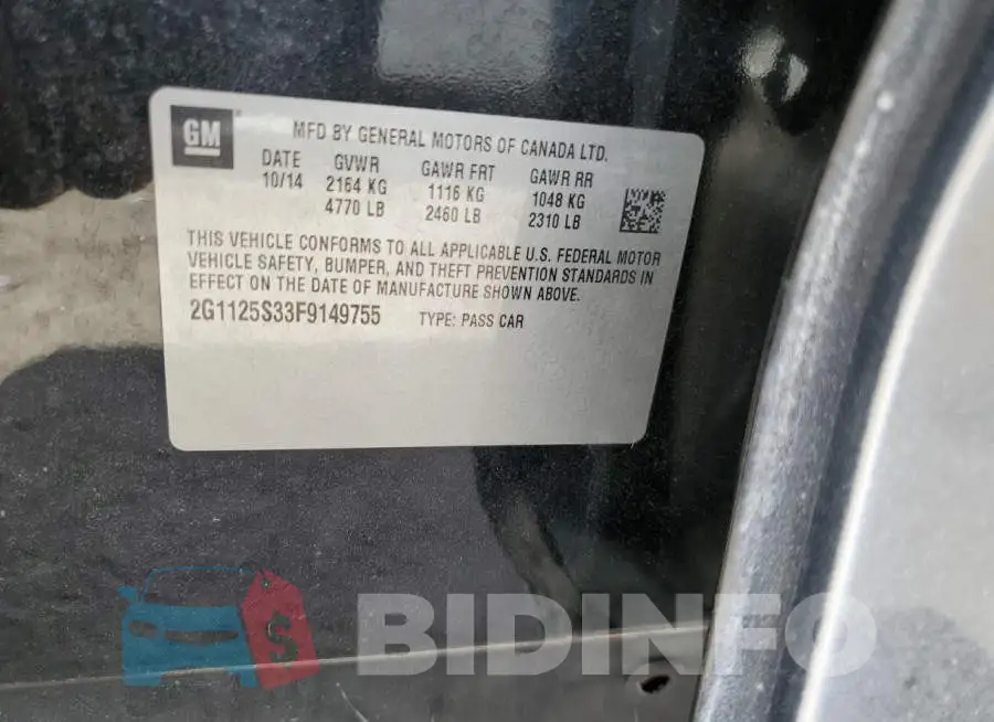 2G1125S33F9149755 Photo# 13