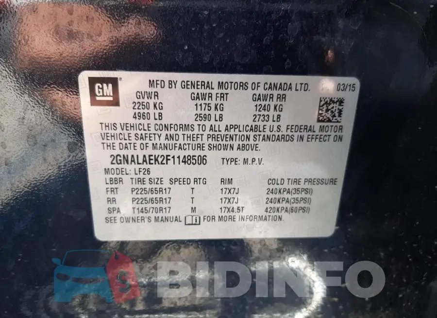 2GNALAEK2F1148506 Photo# 10