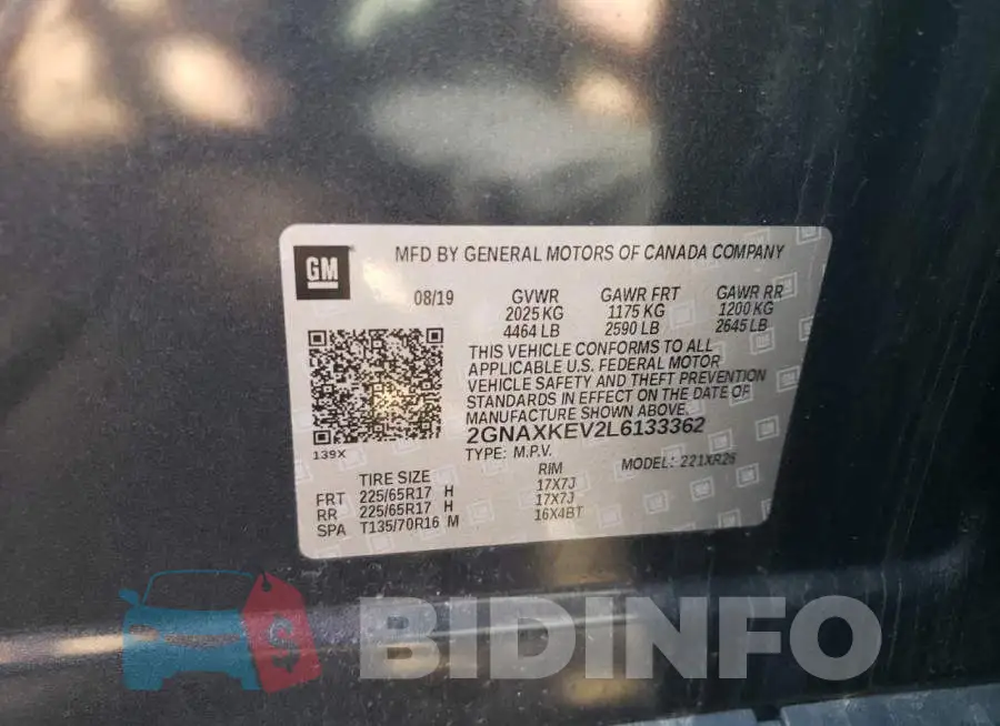 2GNAXKEV2L6133362 Photo# 13