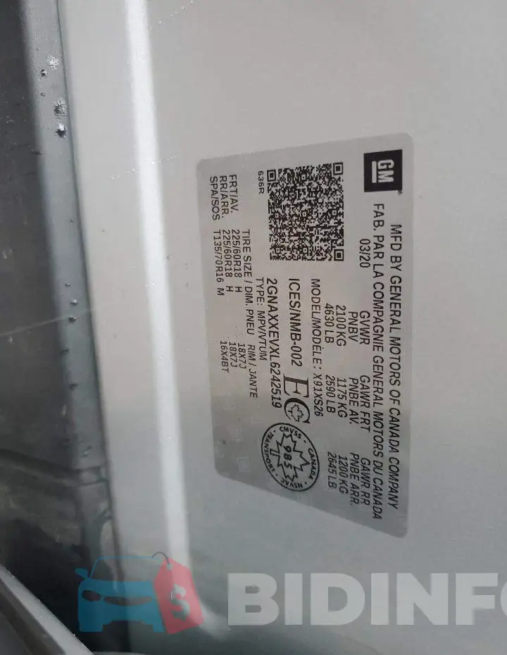2GNAXXEVXL6242519 Photo# 12
