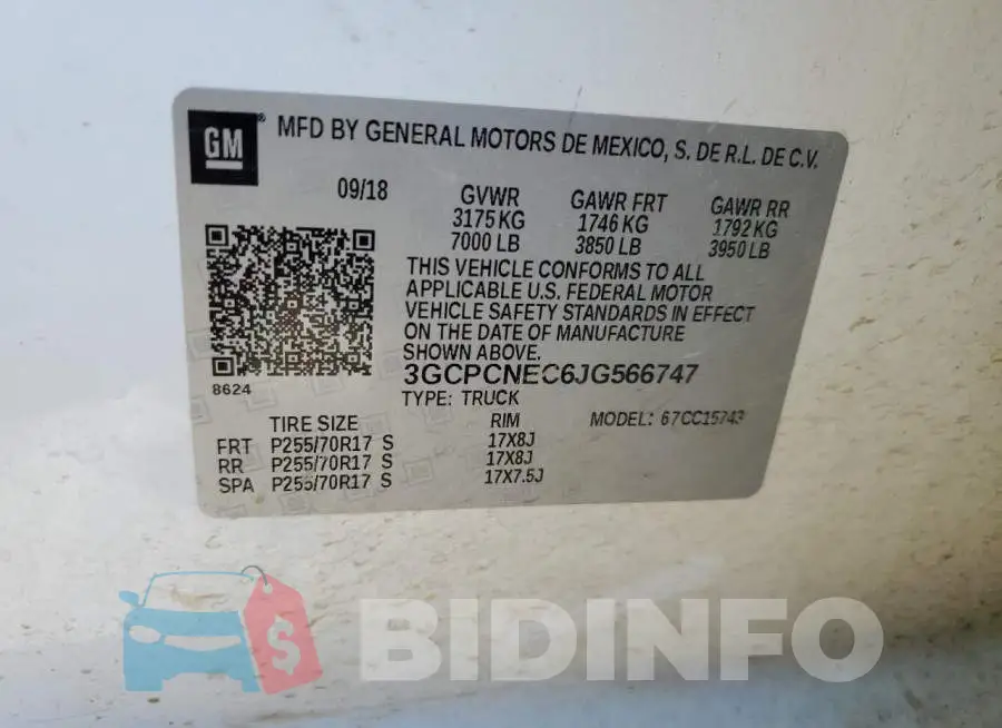 3GCPCNEC6JG566747 Photo# 12