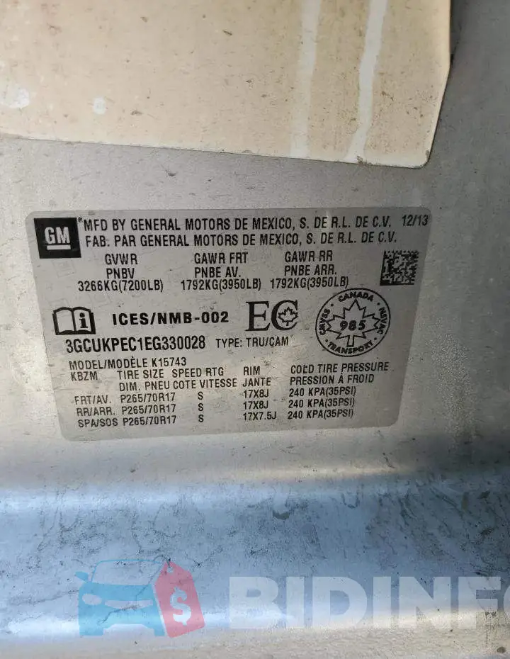3GCUKPEC1EG330028 Photo# 13