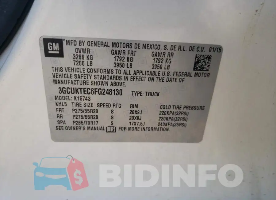 3GCUKTEC6FG248130 Photo# 13