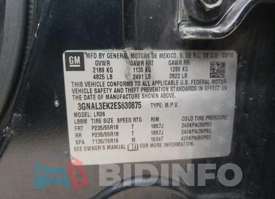 3GNAL3EK2ES630875 Photo# 10