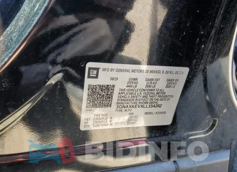 3GNAXKEVXLL154262 Photo# 12