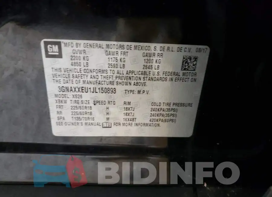 3GNAXXEU1JL150893 Photo# 12