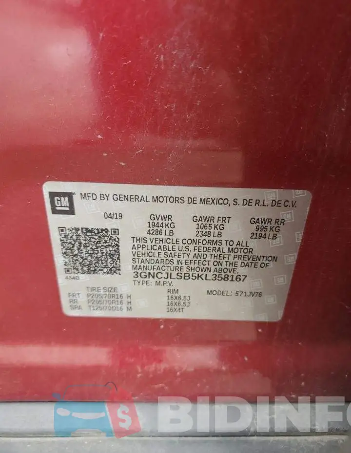 3GNCJLSB5KL358167 Photo# 13