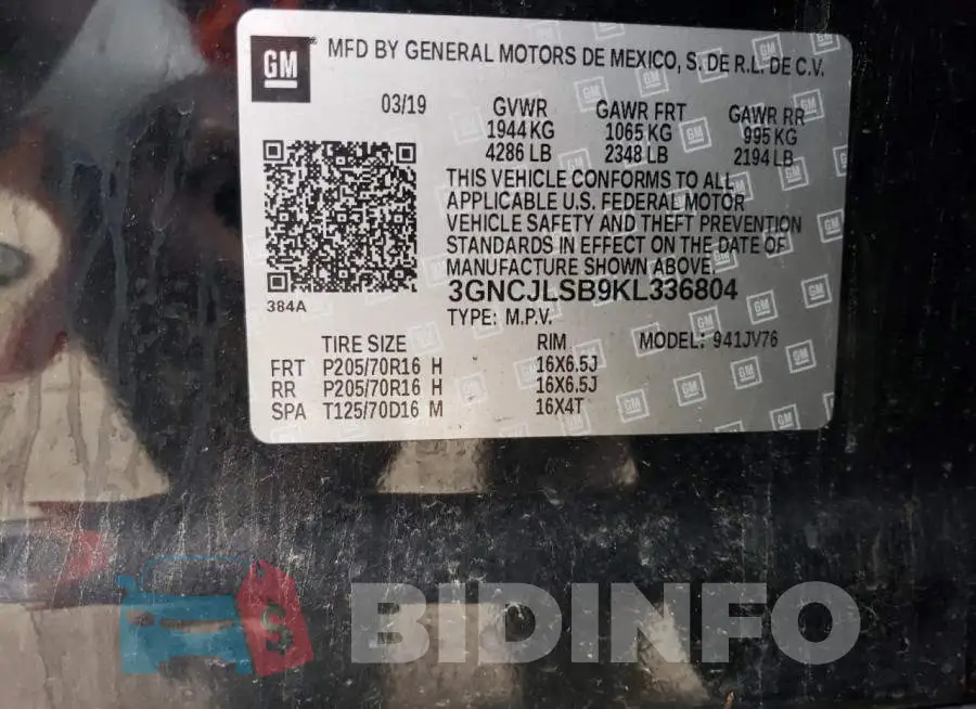 3GNCJLSB9KL336804 Photo# 13