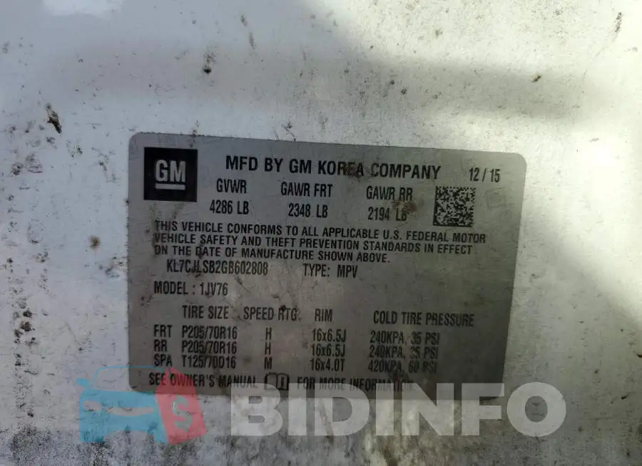 KL7CJLSB2GB602808 Photo# 12