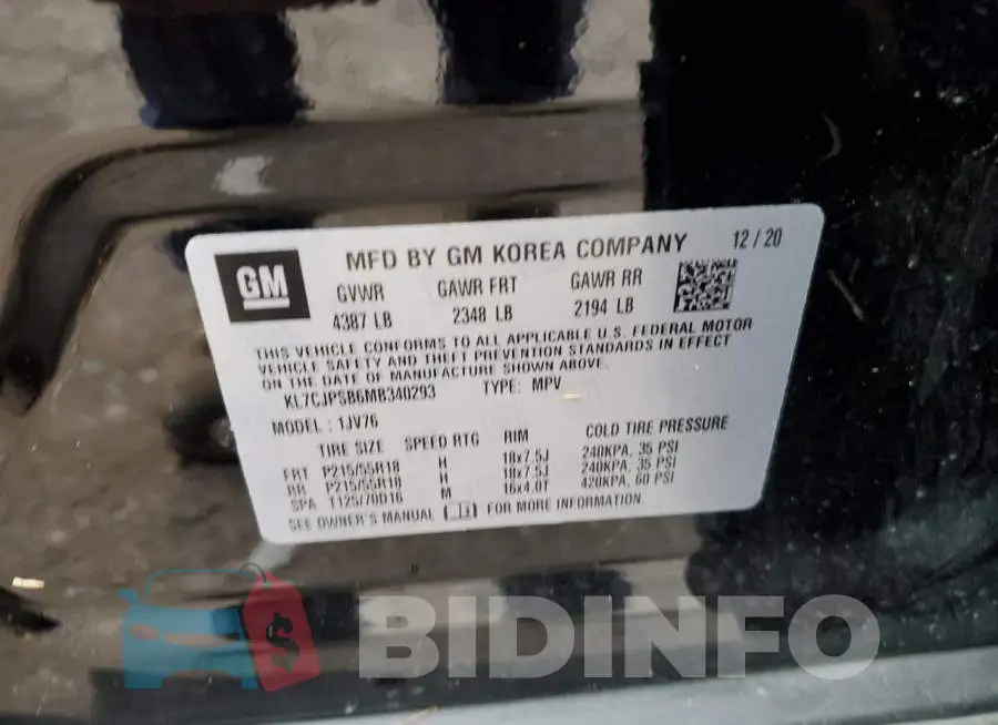 KL7CJPSB6MB340293 Photo# 13
