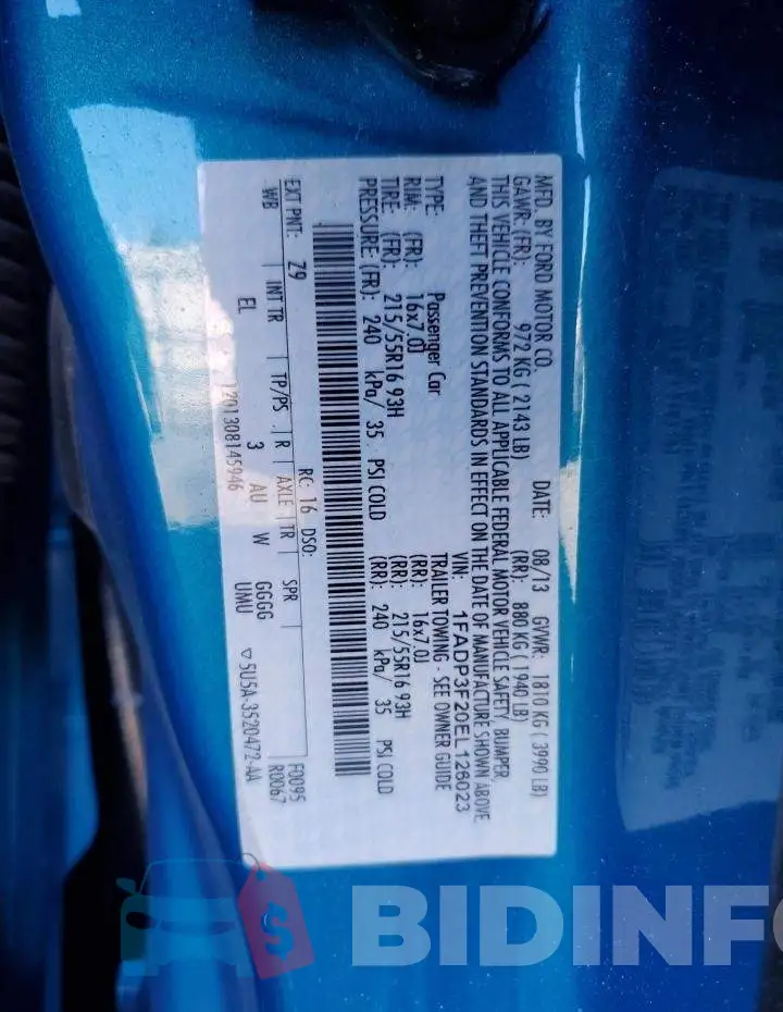 1FADP3F20EL126023 Photo# 12