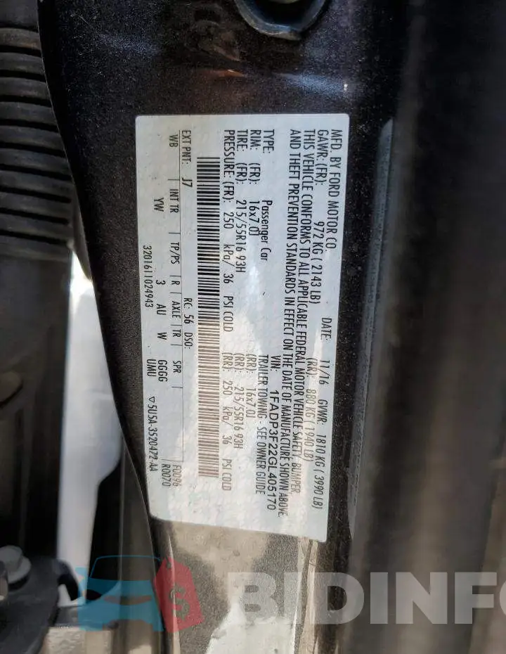 1FADP3F22GL405170 Photo# 12
