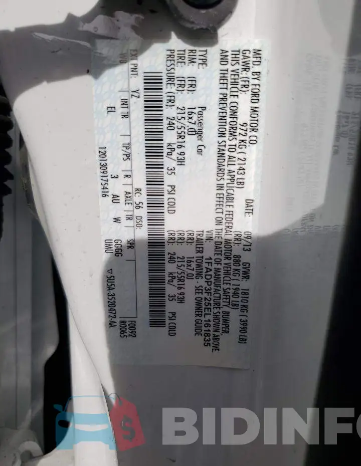 1FADP3F25EL161835 Photo# 12
