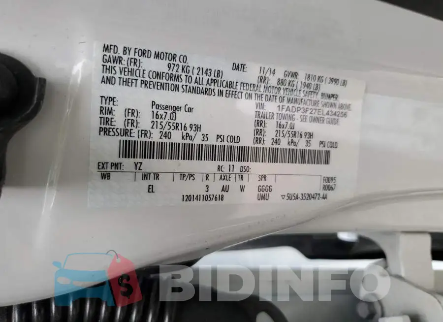 1FADP3F27EL434256 Photo# 13