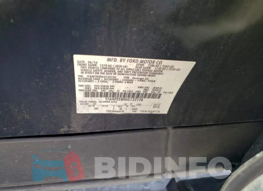 1FAHP2E80GG132126 Photo# 12