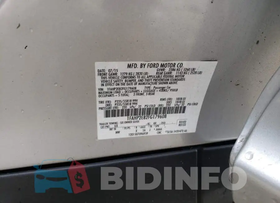 1FAHP2E82FG179608 Photo# 12